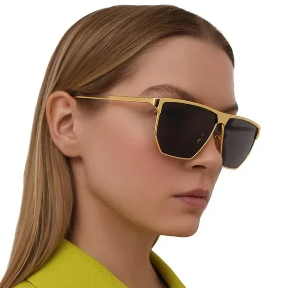 NEW BOTTEGA VENETA SUNGLASSES BV1069S 001 UNISEX GOLD GEOMETRIC EYEWEAR Bottega Veneta NEW BOTTEGA VENETA BV1069S 001 GOLD GREY  main image 4